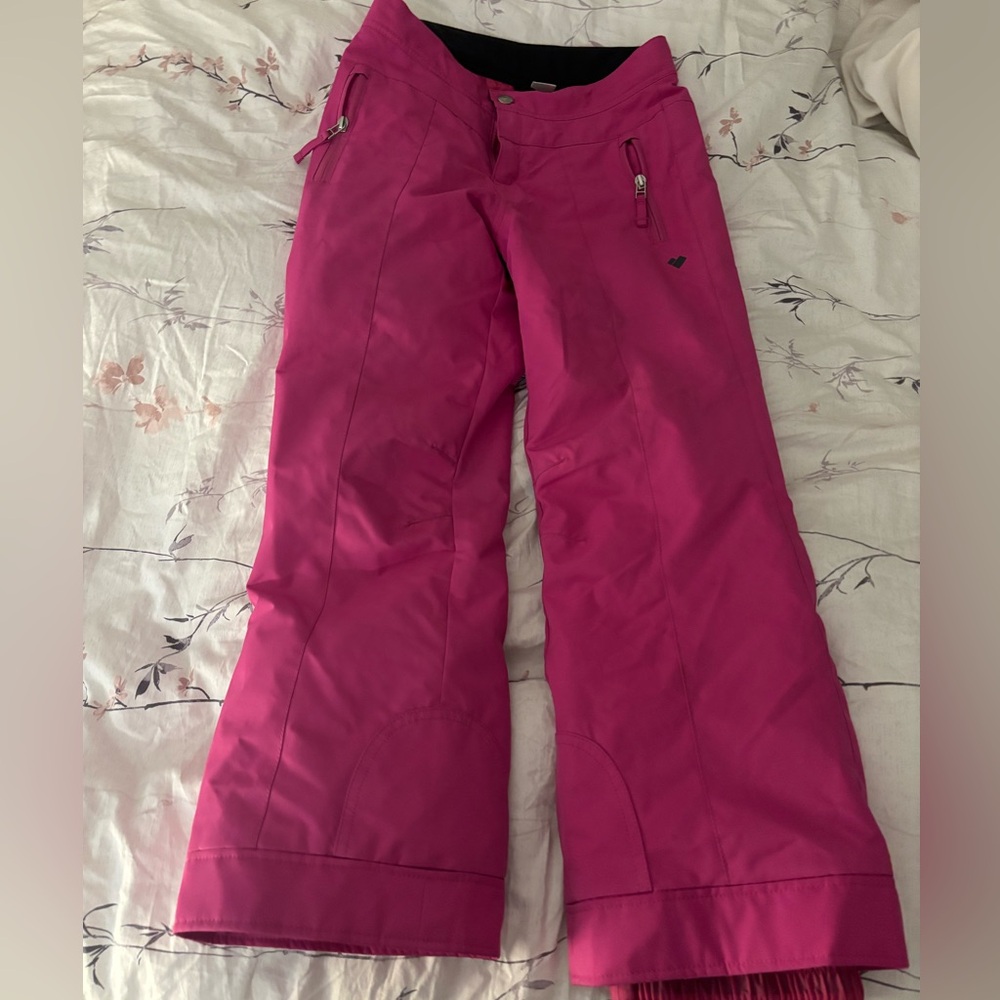 pink Obermeyer kids ski pants